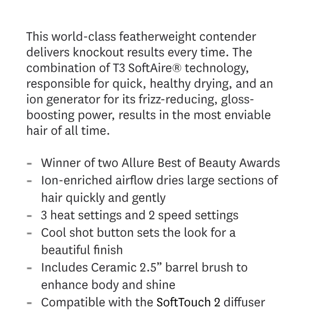 T3 Micro FEATHERWEIGHT LUXE 2i + BRUSH HAIRDRYER - Picture 5 of 5